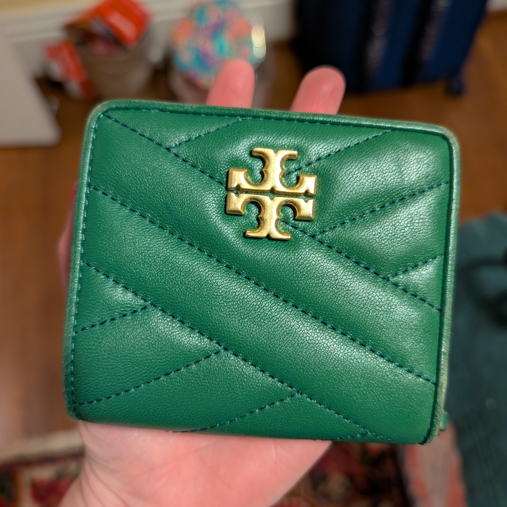 Tory Burch Green Leather Wallet